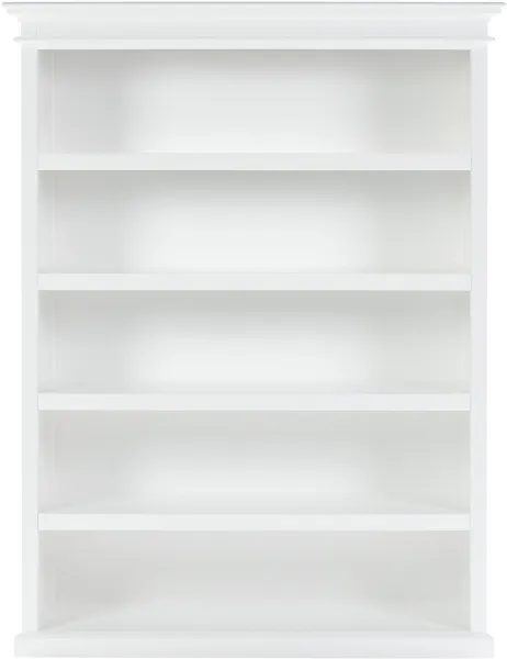 NOVASOLO Halifax bokhylla, med 5 hyllor - vit MDF/mahogny (H:196cm x150cm x 48cm)