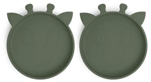 Nuuroo Akila silikontallrik 2-pack - Dusty Green