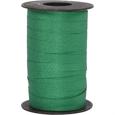 Presentband, grönt, B: 10 mm, glitter, 100 m/ 1 rulle.